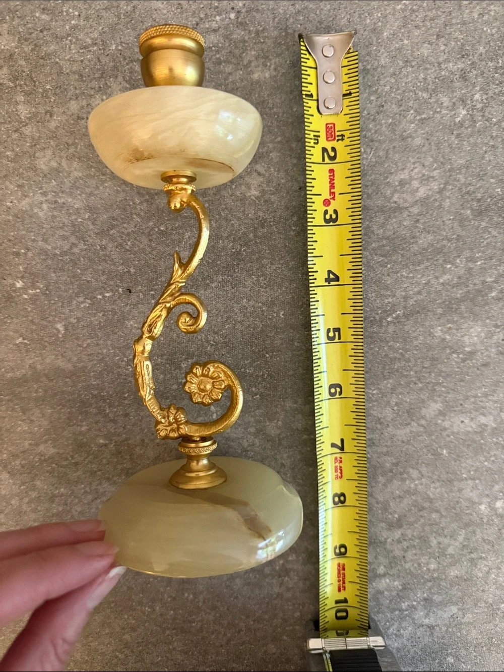 Gold and Ivory Decorative Candle Holder - Elegant Home Accent